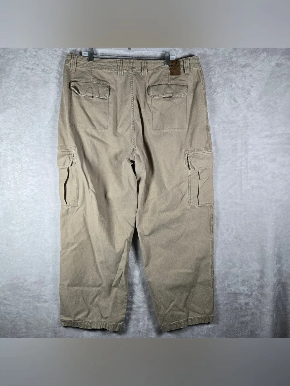 Anchor Blue Big Baggy Cargo Pants Mens Size 38x30 Khaki Loose Skater Vintage Y2K